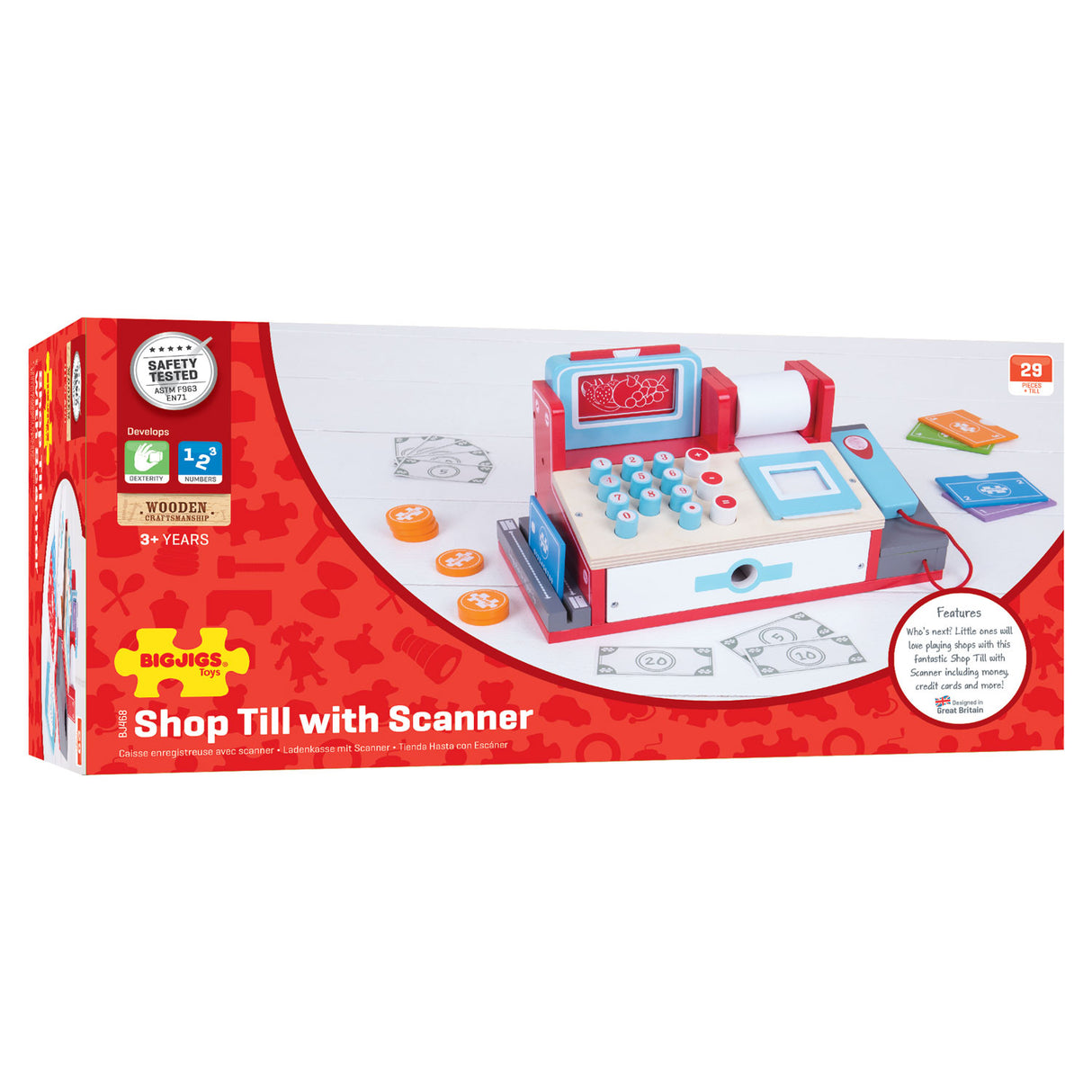 Bigjigs hëlze Keesseberäich mam Scanner, 30DLG.