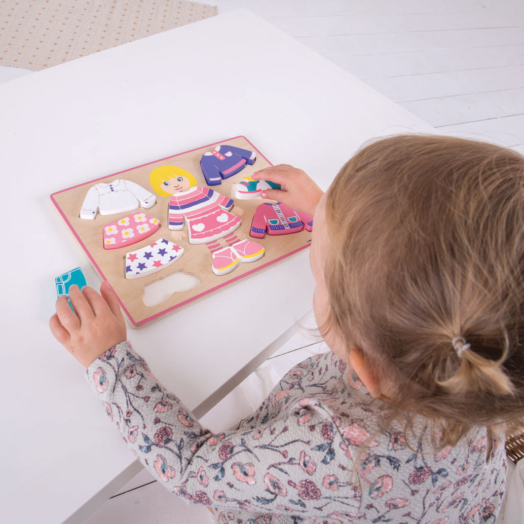 Bigjigs Holzdressing -Puzzle Mädchen, 10st.