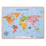 Bigjigs Woren World Map Puzzle, 35dlg.