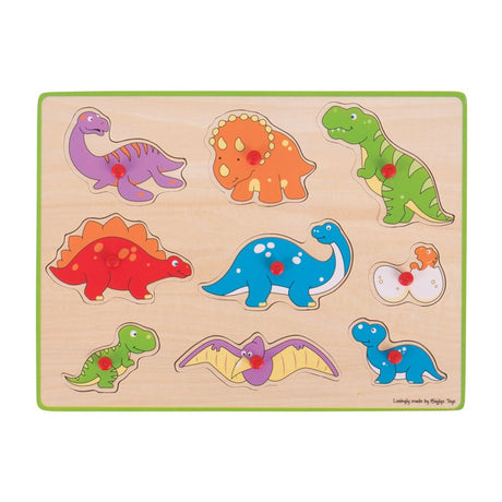 Bigjigs Holz-Studenpuzzle Dinosaurier, 9 Teile.