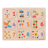 Bigjigs houten leerpuzzel getallen, 18dlg.