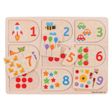 Bigjigs houten leerpuzzel getallen, 18dlg.