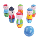 Bigjigs en bois de bowling pirates, 7dlg.