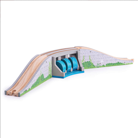Bigjigs Holzschienen - Brücke mit Wasserfall