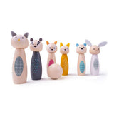 Bigjigs wooden cone game animal figures