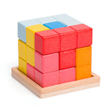 Lesena lock-a-cube kubus puzzle