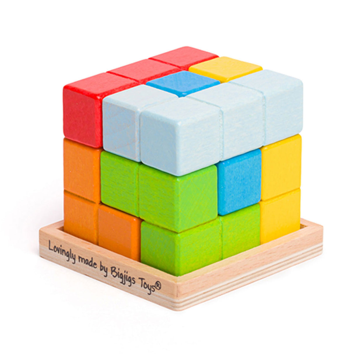 Bigjigs Holzlock-A-Cube Kubus Puzzle