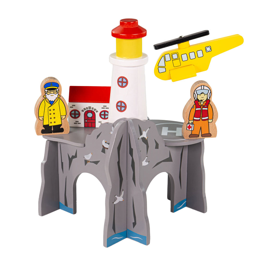 Bigjigs Wooden Rails Lighthouse 4-way Tunnel