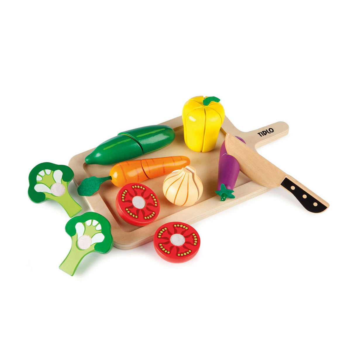 Tidlo Wooden Cutting Vegetable Play, 20dlg.