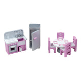 Tidlo Wooden Dollhouse Furniture Kitchen, 9dlg.