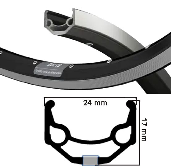Ryde Velg Zac 19 Mat Black 26 Zoll 32 Löcher 14g