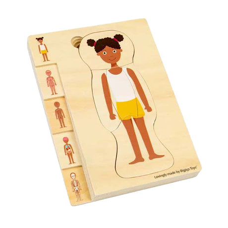 Bigjigs Anatomie-Puzzle aus Holz – Mädchen, 26 Teile.