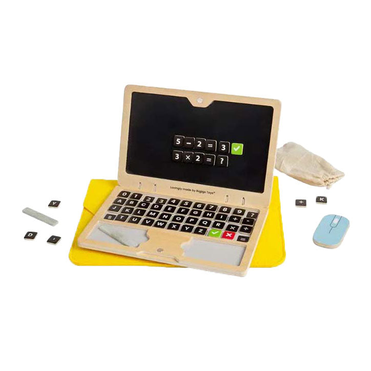 Bigjigs Holzspielzeug-Laptop-Set, 95-teilig.