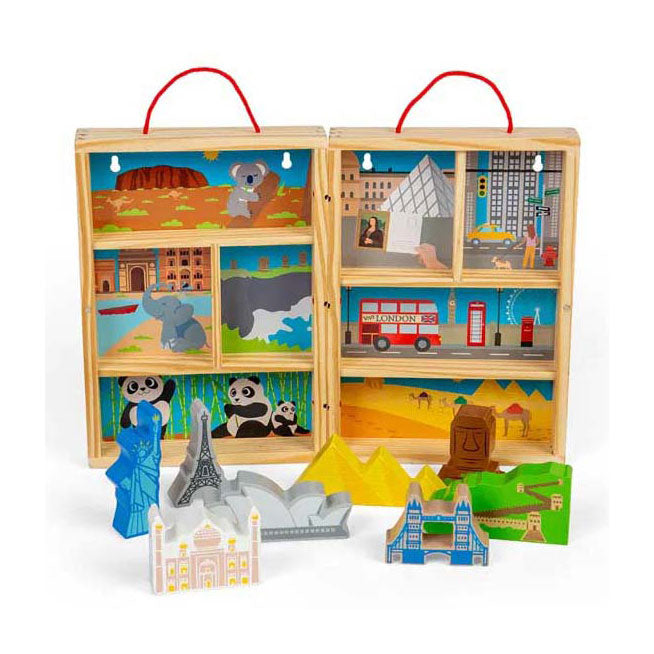 Bigjigs Reisespielset aus Holz, 10-teilig.