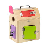 Bigjigs Holzhaus mit Schlössern und Riegeln, 5 Stk.