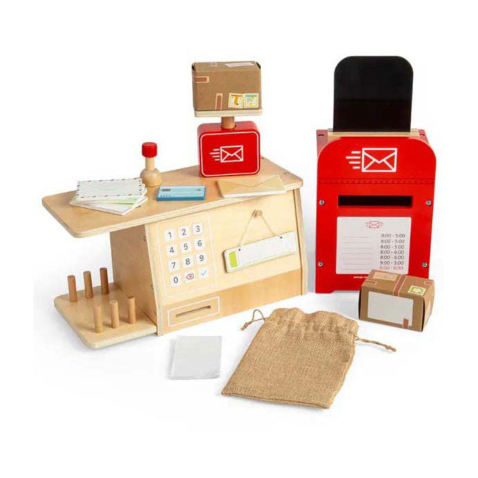 Bigjigs Holz-Postspielset, 19-teilig.