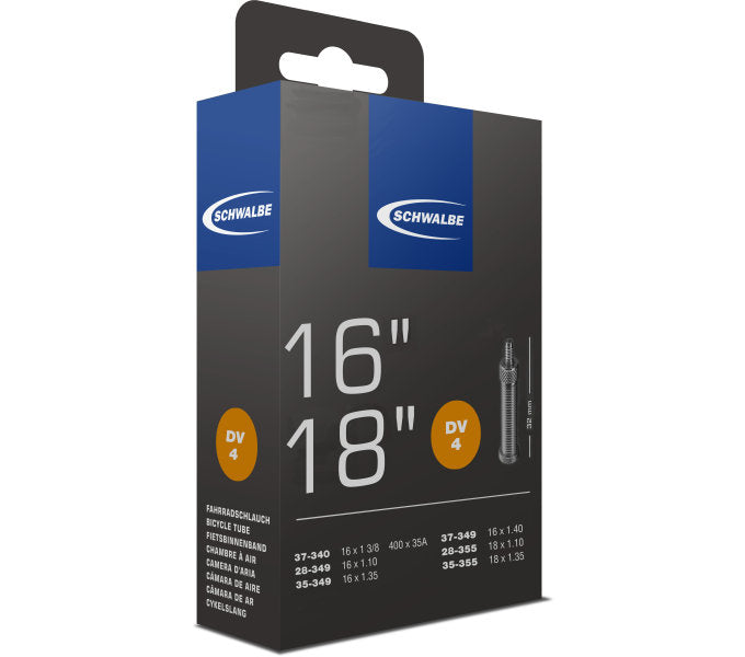 Schwalbe notranja cev DV4 16 18 palcev 28 37-340 355 32 mm