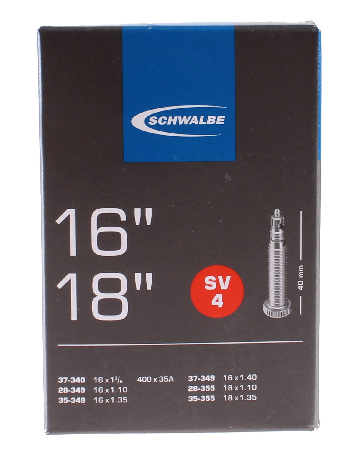 Schwalbe indre rør SV4 16 18 tommer (37-340 35-355) FV 40 mm