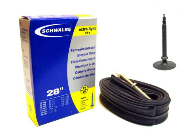 Schwalbe Vnitřní trubice SV20 60 mm 28 palců Race 18 25-622 Extra Light 65gr