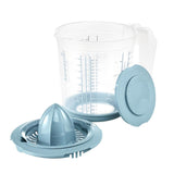 Keeper Kunststoff-Messbecher rutschfest 1l mit Deckel und Zitruspresse ã˜14x15cm nordisch blau