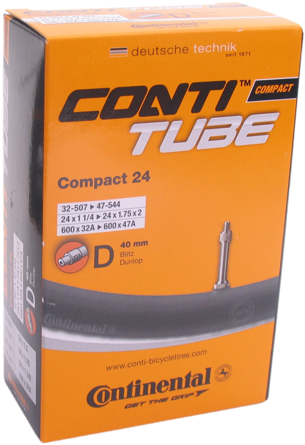 Tube intérieur continental DV9 compact 24 pouces 32 47-507-544 dv 40 mm