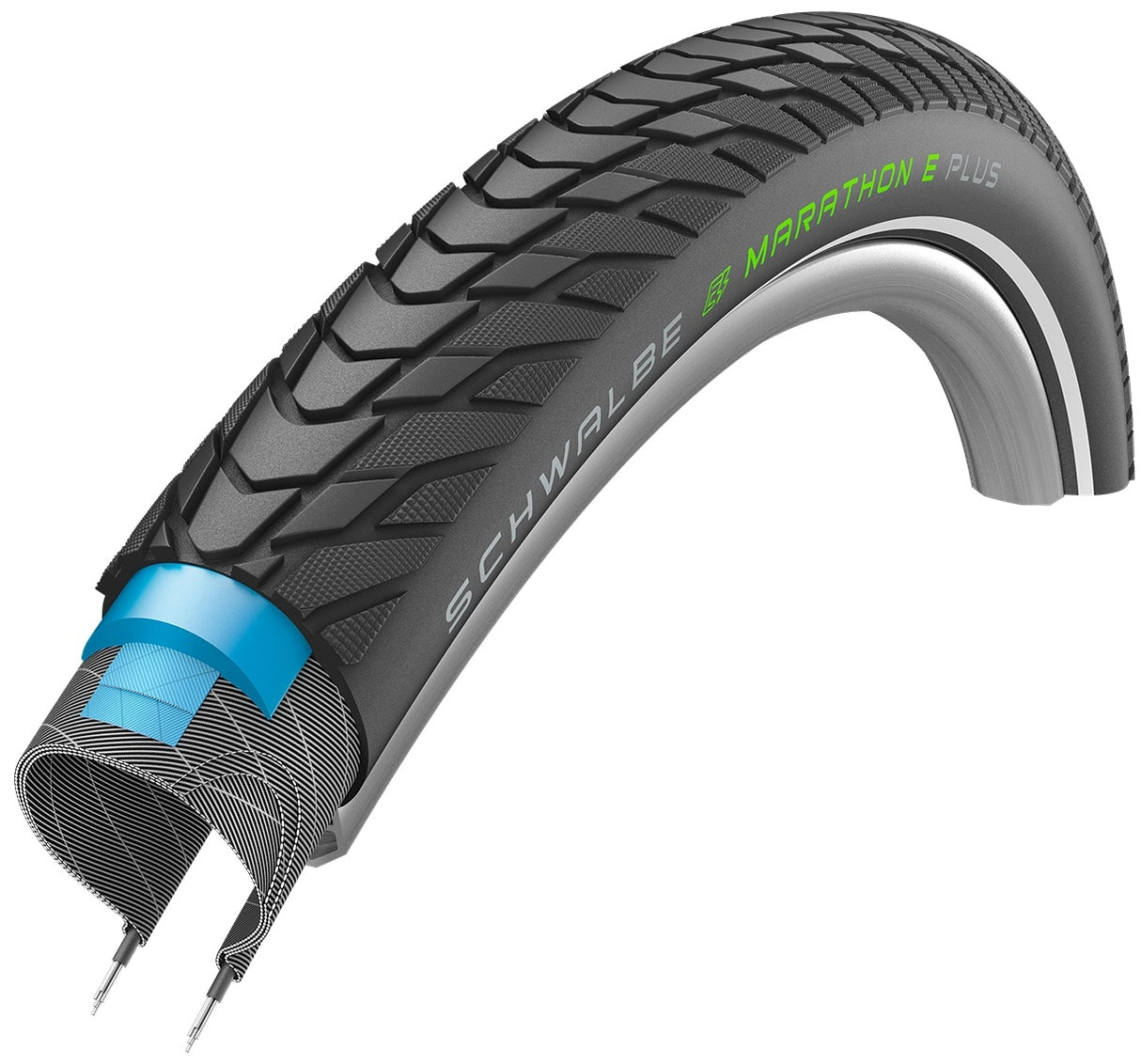 Buitenband Schwalbe Marathon E-Plus Performance Line 28 x 2.20 55-622 mm - zwart met reflectie