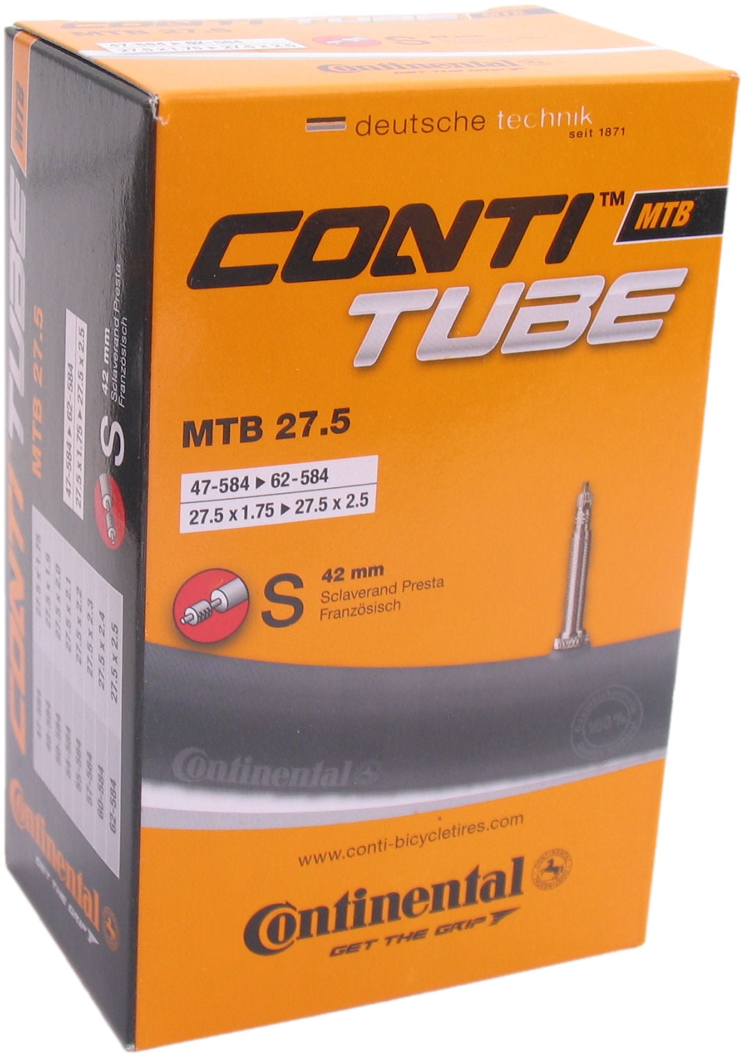 Continental inner tube SV21 SV 42 mm 27.5 inch 47 62-584 box