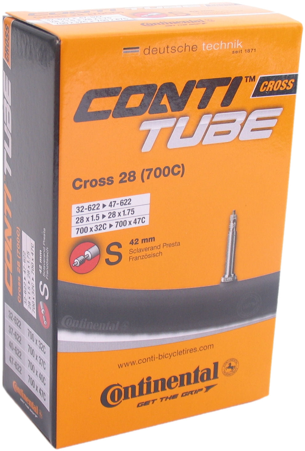 Continental Inner Tube Cross 28 tommer (32 47-622) FV 42 mm