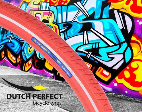 DutchPerfect Tire of Dutch Perfect 28 x 1,40 40-622 mm Rouge anti-fuite avec réflexion