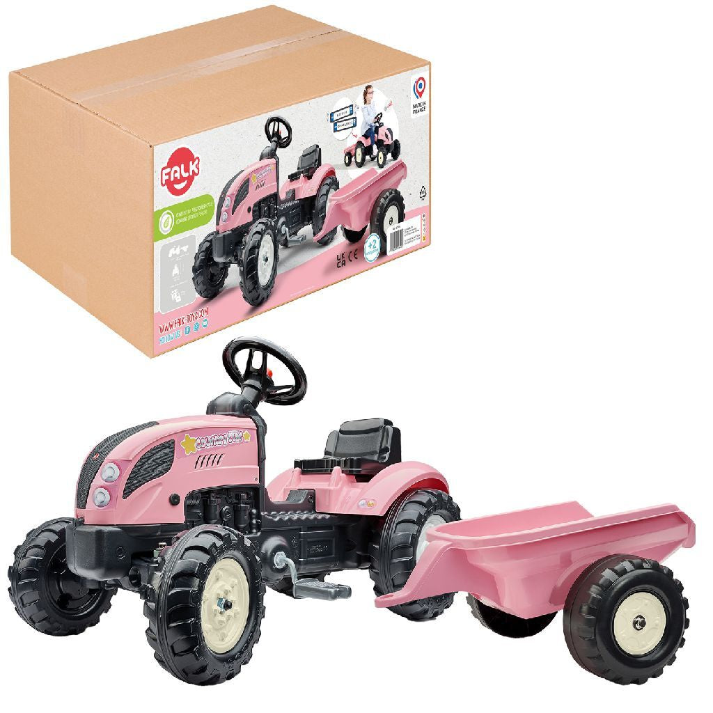 Falk Traktor Country Farmer Set rosa 2+