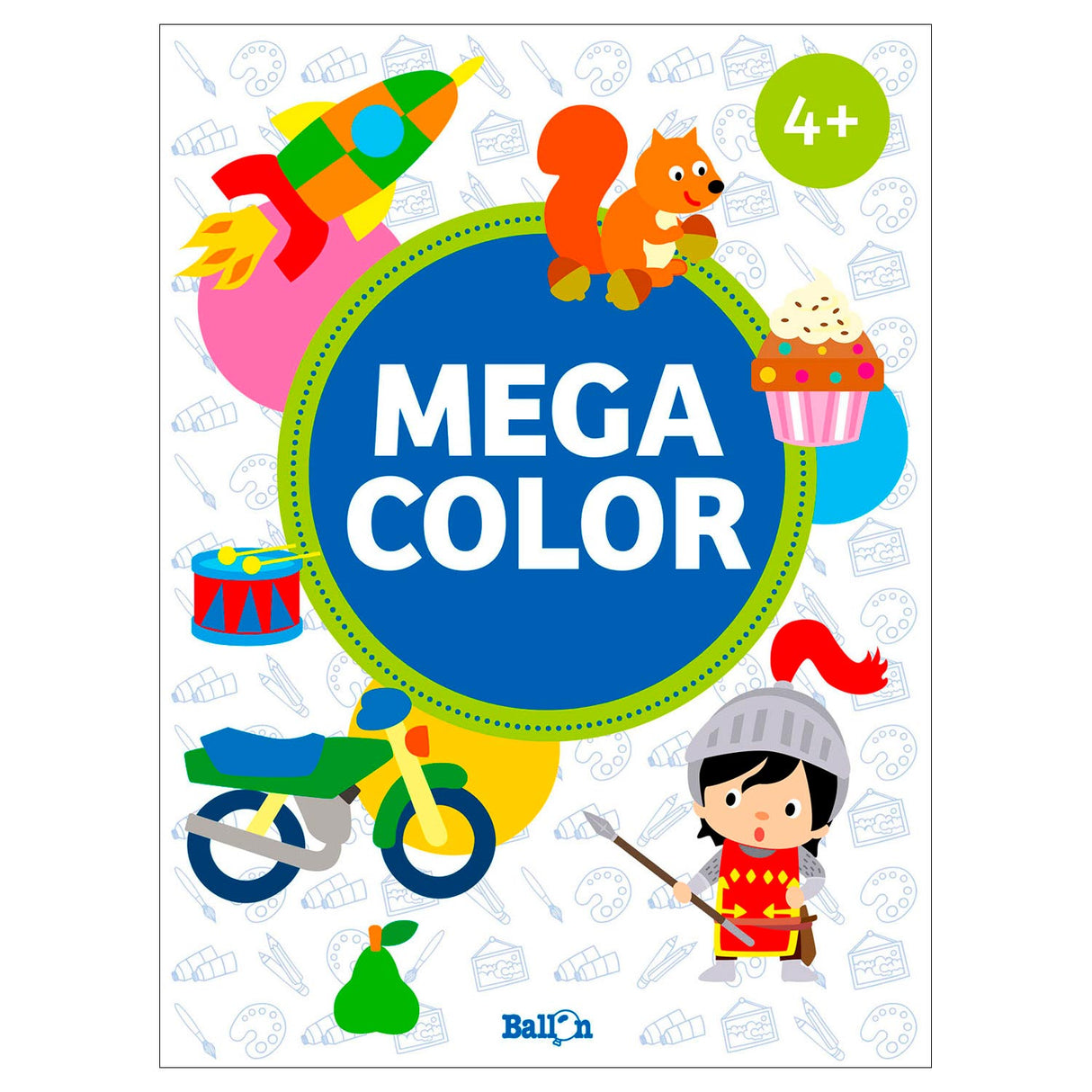 mega color kleurboek blauw 4+