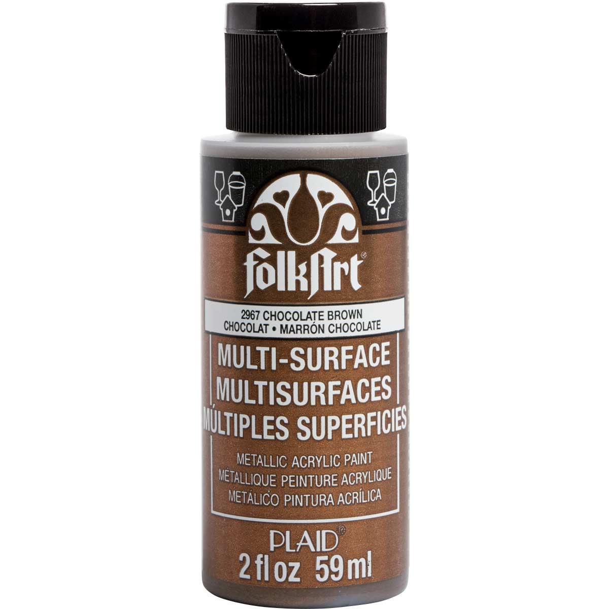 Folkart • Multi-Oberflächen-Metallic-Schokoladenbraun 59 ml