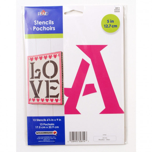 Folkart • Papierschablone 12,7 cm x 13 Alphabete
