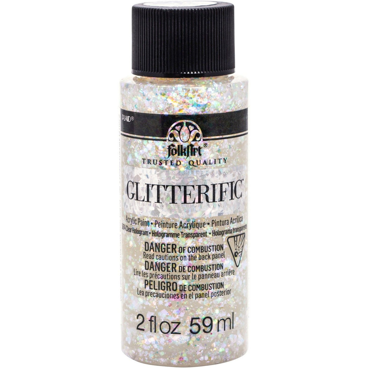 Folkart • Glitzerfarben, klares Hologramm, 59 ml