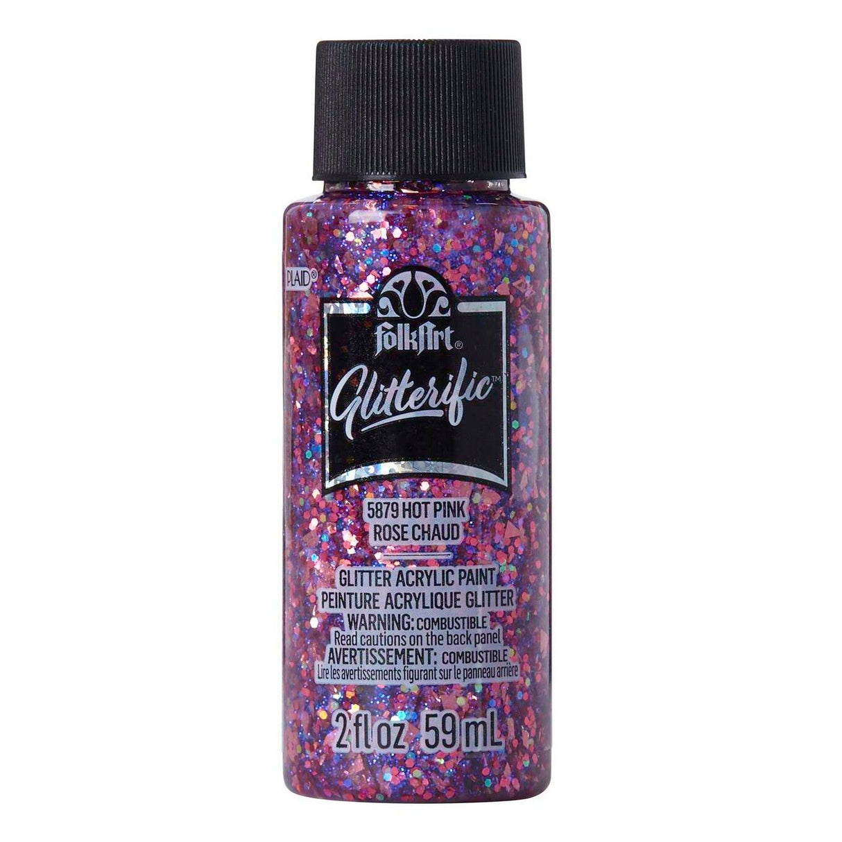Folkart • glitzernde Farben, Pink, 59 ml