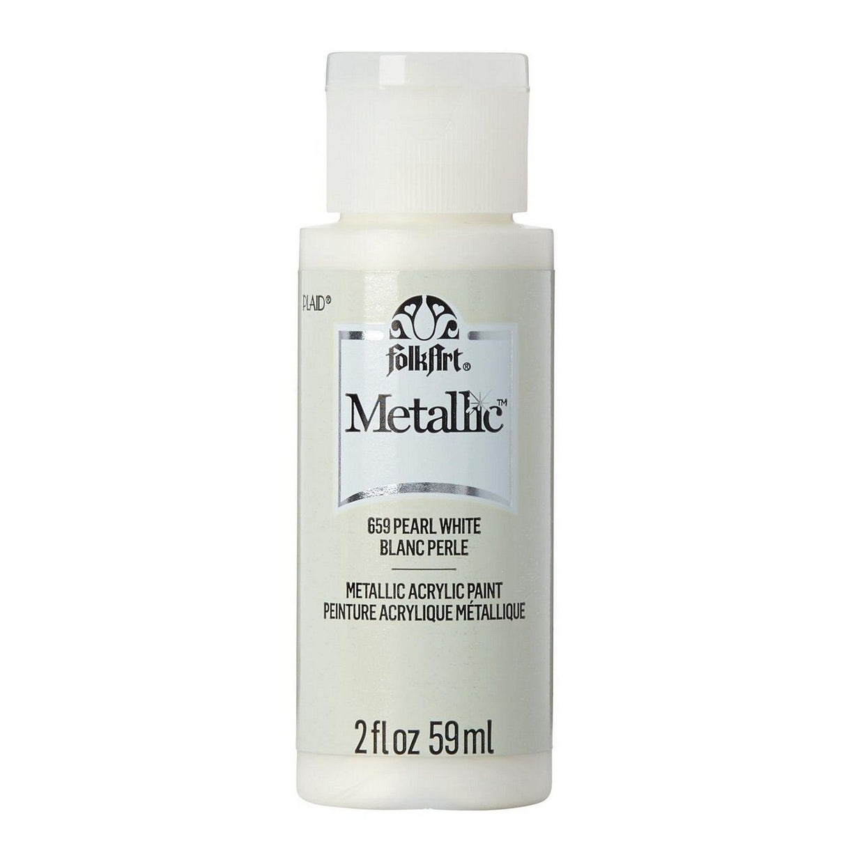 Folkart • Metallic-Acrylfarbe Perlweiß 59 ml