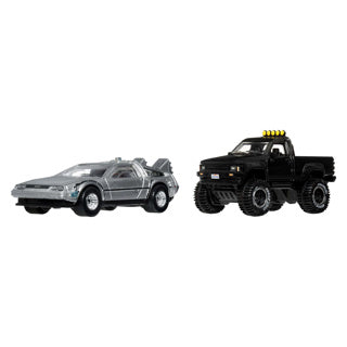 Hot Wheels Premium Car Culture 2er-Set – Back to the Future Time Machine und 1987 Toyota Pickup Truck