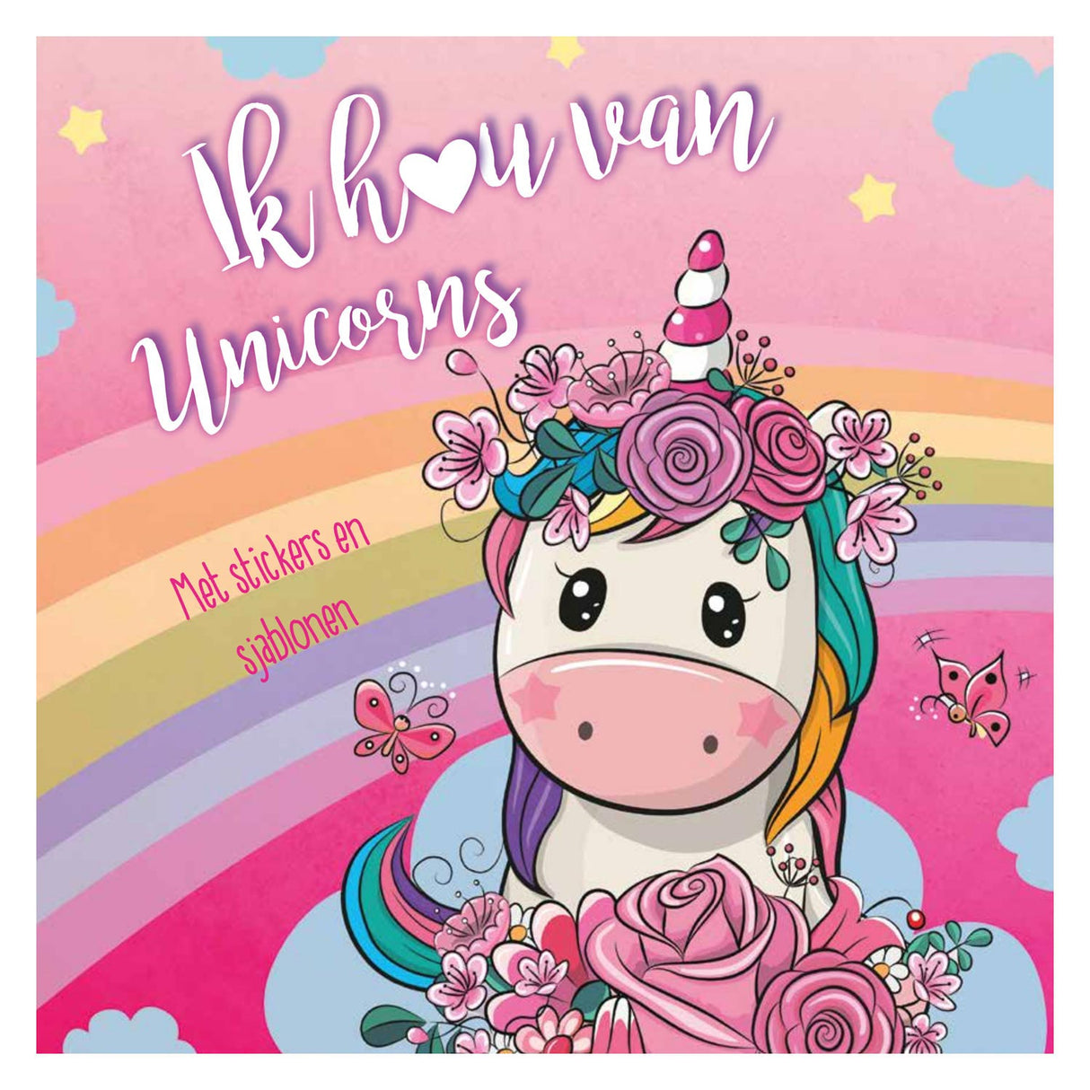 Sticker and template book I love unicorns