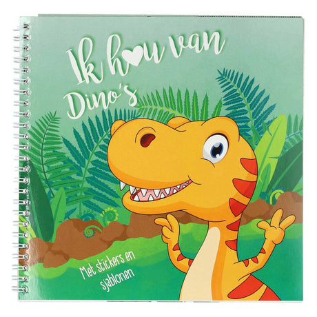 Mondikaart Aufkleber- und Vorlagenbuch „Ich liebe Dinosaurier“.