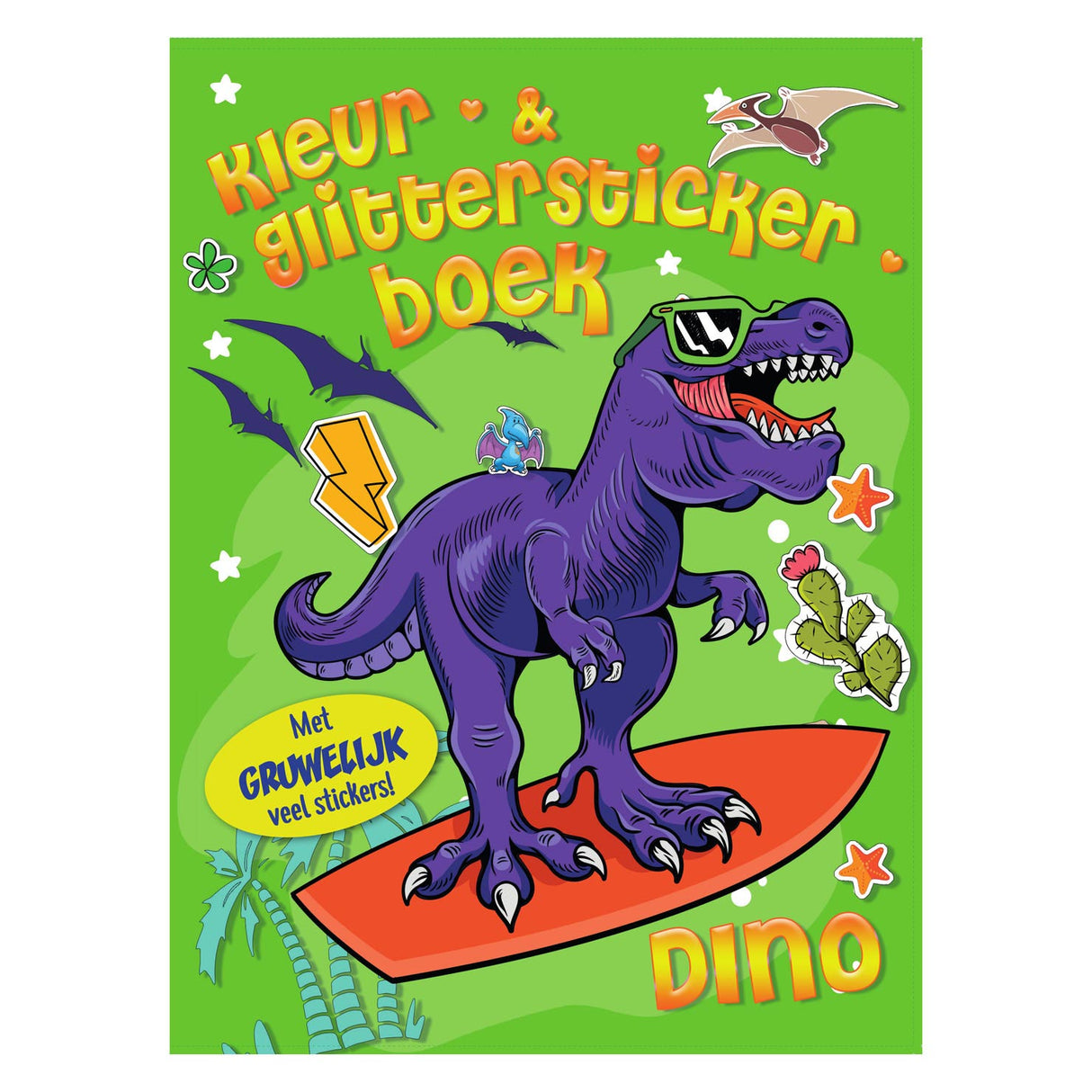 Kolor brokatowy naklejka Dino