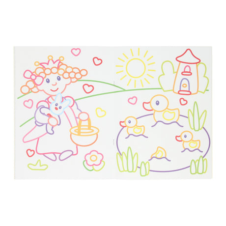 Oral cards Dikke Lines Colorbook Color Princess