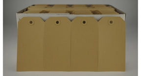 Kadolabels bruin 65x130mm doos á 1000st