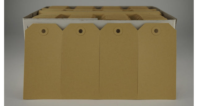 Kadolabels bruin 65x130mm doos á 1000st