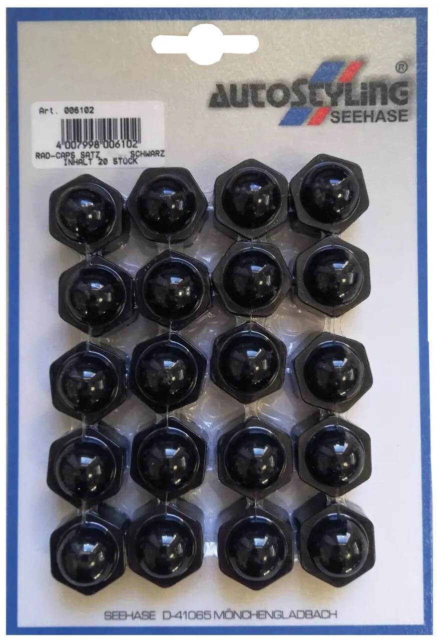 Autostyling Seehase Seehase Radmutternkappe Radkappen Radkappen 19 mm SB Schwarz 05
