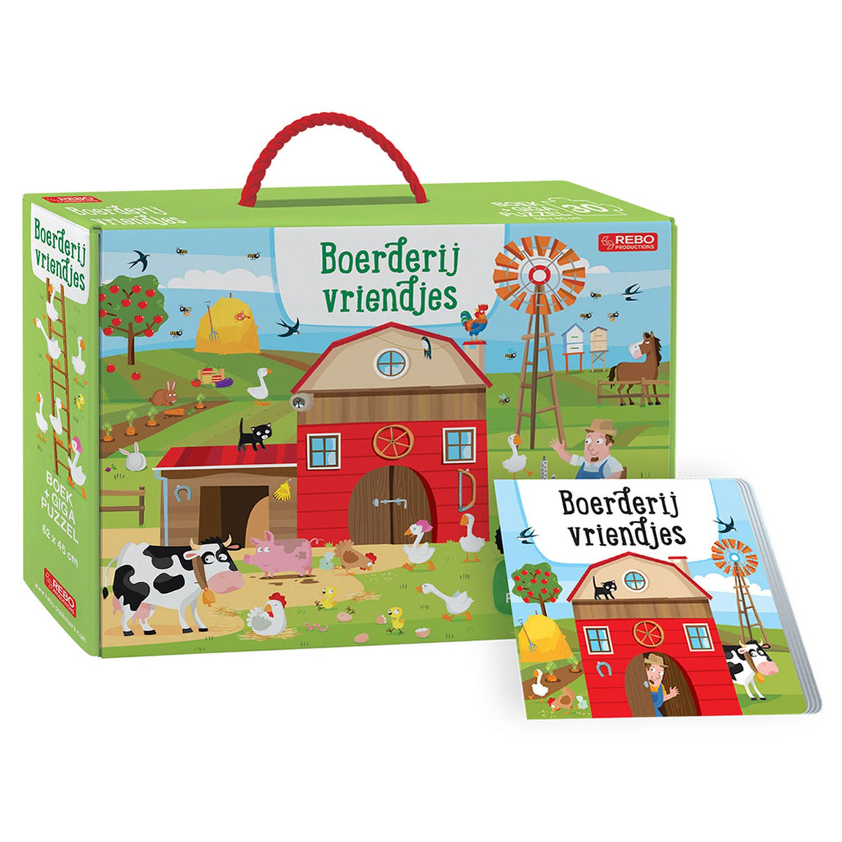 Rebo Publishers Book and Puzzle - Farm Friends