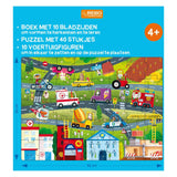 Rebo Publishers Book, Puzzle + 10 Figurer - Kjøretøyer