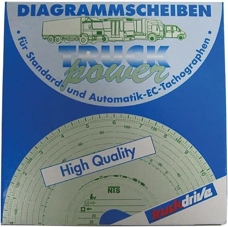 NTS Diagrammscheiben Original Graf Bluco Fahrtenschreiber 125km/h Packung mit 100 Stück