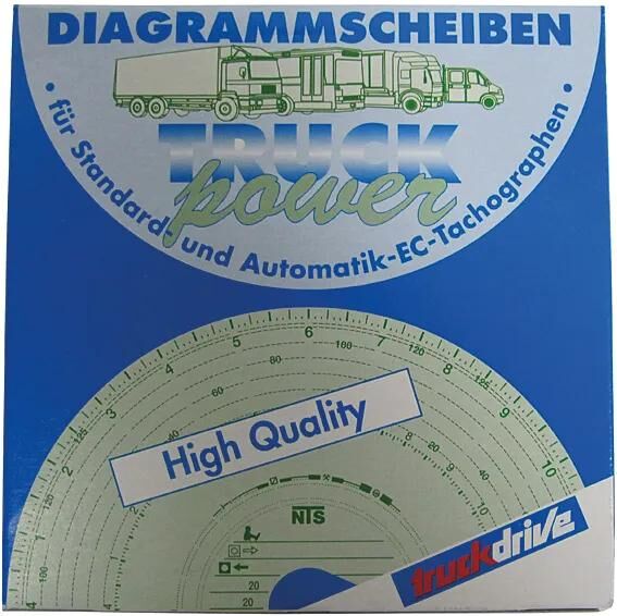 NTS Original Graf Bluco Diagrammscheiben Fahrtenschreiber 125 km/h, Packung mit 100 Stück