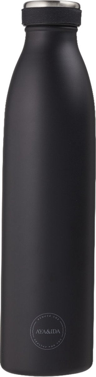 Aya ida - Trinkflasche - Thermoskanne - Wasserflasche - 750ml - Mattschwarz
