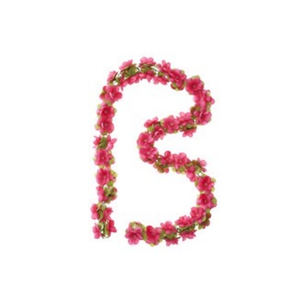 Basilikum-Blumengirlande – Blumenschnur – Fuchsia